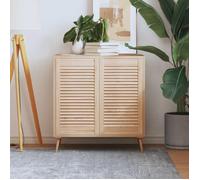 vidaXL Portes d'armoire à persiennes 2 pièces 69x39,4 cm bois de pin massif Brun G