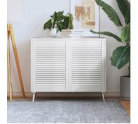 Kastdeuren met lamellen 2 st 69x49,4 cm massief grenenhout wit151164