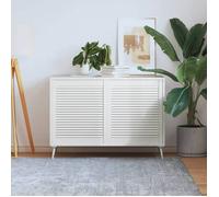 vidaXL Portes d'armoire à persiennes 2 pièces en pin massif blanc 69 x 59,4 cm