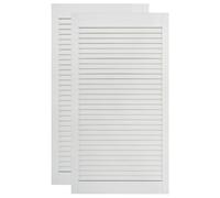 vidaXL Portes à persiennes 2 pcs Bois de pin massif Blanc 99,3x39,4 cm