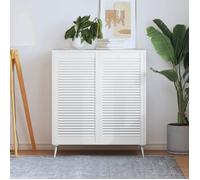vidaXL Portes à persiennes 2 pcs Bois de pin massif Blanc 99,3x49,4 cm