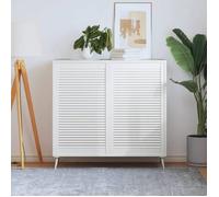 vidaXL Portes à persiennes 2 pièces Bois de pin massif Blanc 99,3 x 59,4 cm