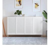vidaXL Portes d'armoire à persiennes 4 pièces Bois de pin massif Blanc 99,3x49,4 cm