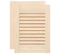 vidaXL Portes d'armoire à persiennes 2 pcs 39,5x29,5 cm pin massif, porte de meuble, porte de garde-robe, panneau à persiennes en bois
