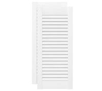 vidaXL Portes d'armoire à persiennes 2 pcs blanc 69x29,5 cm, porte de meuble, porte de garde-robe, panneau à persiennes en bois