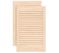 vidaXL Portes d'Armoire à Persiennes 2 pcs, Portes de Placard à Chaussures, Panneaux de Radiateur, Décoration d'Intérieur, Bois de Pin Massif