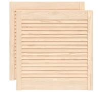 vidaXL Portes d'Armoire à Persiennes 2 pcs, Portes de Placard à Chaussures, Panneaux de Radiateur, Décoration d'Intérieur, Bois de Pin Massif