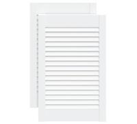 vidaXL Portes d'Armoire à Persiennes 2 pcs, Portes de Placard à Chaussures, Panneaux de Radiateur, Décoration d'Intérieur, Blanc Bois de Pin Massif