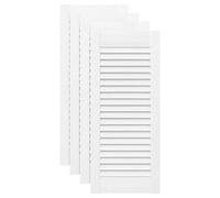 vidaXL Portes d'armoire à persiennes 4 pcs blanc 69x29,5 cm, porte de meuble, porte de garde-robe, panneau à persiennes en bois