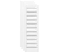 vidaXL Portes d'armoire à persiennes 4 pcs blanc 99x29,5 cm, porte de meuble, porte de garde-robe, panneau à persiennes en bois