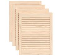 vidaXL Portes d'Armoire à Persiennes 4 pcs, Portes de Placard à Chaussures, Panneaux de Radiateur, Décoration d'Intérieur, Bois de Pin Massif