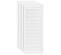 vidaXL Portes d'Armoire à Persiennes 4 pcs, Portes de Placard à Chaussures, Panneaux de Radiateur, Décoration d'Intérieur, Blanc Bois de Pin Massif