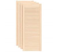 vidaXL 4x Bois de Pin Massif Portes à Persiennes Portes d'Armoire Portes d'Etagères Revêtement pour Placard Penderie Garde-robe 99,3x39,4 cm