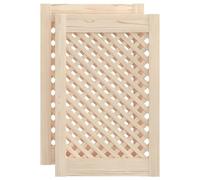 vidaXL Portes d'Armoires en Treillis 2 pcs, Panneaux de Radiateur, Portes de Bibliothèques, Décoration de Cuisine Salle de Bain, Bois de Pin Massif 372790 Bois G