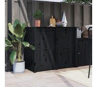 Vidaxl Portes De Cuisine D'extérieur 2 Pcs Noir Bois De Pin Massif