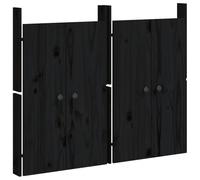 Vidaxl Portes De Cuisine D'extérieur 2 Pcs Noir Bois De Pin Massif