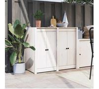 vidaXL Portes de cuisine d'extérieur 832360 2 pièces bois de pin massif blanc