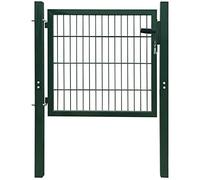 vidaXL Portillon 105x150 cm Acier Vert Portail Porte de Clôture de Jardin