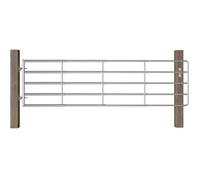 vidaXL Portillon à 5 barres Acier (115-300)x90 cm Argenté