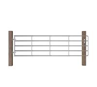 vidaXL Portillon à 5 Barres Portail de Jardin Porte de Ferme Clôture Portillon de Clôture de Champ Extérieur Acier (115-300) x90 cm Argenté