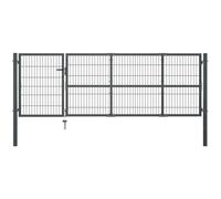 vidaXL Portail de jardin avec poteaux en acier 350 x 100 cm Anthracite