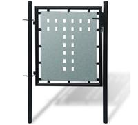 vidaXL Portail simple de clôture Noir 100x150 cm