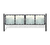 Portillon Clôture de Jardin Noir Acier 100x250 cm Portail Porte Jardin vidaXL