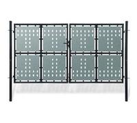 vidaXL Portail simple de clôture Noir 300x200 cm