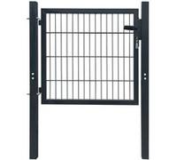 Poort dubbelstaafmat (enkel) 106x130 cm antracietgrijs141740