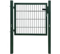 vidaXL Portillon de jardin 2D (Simple) Acier Vert 106x130 cm Porte de Clôture 141747 Vert G