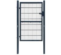 vidaXL Portillon de Jardin 2D (Single) Acier Gris Anthracite 106x210 cm Porte 141744
