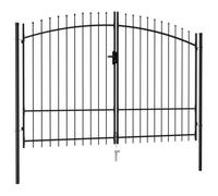 vidaXL Portillon double porte Woerden Acier 3x2 m dessus à pointe Noir