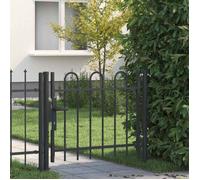VidaXL Portillon gris 103 x 124,5 cm en acier enduit de poudre - portail de clôture extérieur