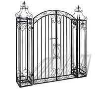 vidaXL Portillon de jardin en fer forgé 122 x 20,5 x 134 cm Noir Battant