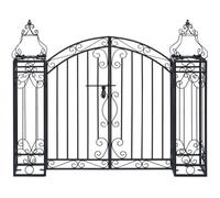 vidaXL Portillon ornemental de jardin en fer forgé noir – Résistant à la corrosion – 122×20,5×100 cm