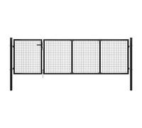 vidaXL Portillon Portail de Jardin Porte de Jardin Portillon de Clôture de Jardin Barrière de Jardin Terrasse Patio Extérieur Acier 350x100 cm Anthracite