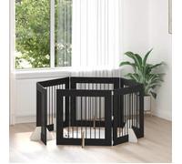 vidaXL Portillon pour chien avec supports 6 pcs Chêne noir 80 x 80 cm 892085