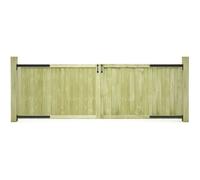 vidaXL 2X Bois de Pin Imprégné Portillons de Jardin 300x100 cm Portail Clôture