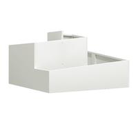 vidaXL Cache-Pot de Jardin Blanc 80 x 80 x 50 cm Acier laminé à Froid, Jardin et terrasse, Pot métal Moderne idéal pour l’extérieur, Support Durable, Accessoire décoratif, Style Contemporain