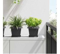 vidaXL Pot de Fleurs Carré 24 pcs Noir 20 x 20 x 16 cm Plastique 42020349