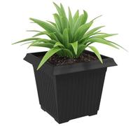 vidaXL Pot de Fleurs Carré 24 pcs Noir 33 x 33 x 26 cm Plastique, Balcon, Carré, Moderne, Durable, Léger, Solutions idéales pour Votre Espace extérieur, Options Personnalisables et polyvalentes