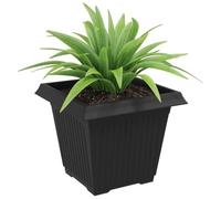 vidaXL Pot de Fleurs Carré 24 pcs Noir 38 x 38 x 30 cm Plastique, Balcon, Carré, Moderne, Durable, Léger, Solutions idéales pour Votre Espace extérieur, Options Personnalisables et polyvalentes