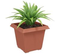 vidaXL Pot de fleurs carré lot de 24 Rouge brique 20x20x16 cm pour balcon – Moderne, léger