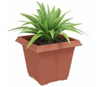 vidaXL Pot de Fleurs Carré 24 pcs Rouge Brique 38 x 38 x 30 cm, Balcon, Carré, Moderne, Durable, Léger, Solutions idéales pour Votre Espace extérieur, Options Personnalisables et polyvalentes