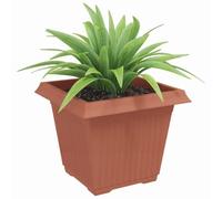 vidaXL Pot de Fleurs Carré 24 pcs Rouge Brique 43 x 43 x 33,5 cm, Balcon, Carré, Moderne, Durable, Léger, Solutions idéales pour Votre Espace extérieur, Options Personnalisables et polyvalentes