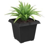 vidaXL Pot de Fleurs Carré 6 pcs Noir 20 x 20 x 16 cm Plastique, Balcon, Carré, Moderne, Durable, Léger, Solutions idéales pour Votre Espace extérieur, Options Personnalisables et polyvalentes