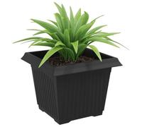 vidaXL Pot de Fleurs Carré 6 pcs Noir 23 x 23 x 17,5 cm Plastique, Balcon, Carré, Moderne, Durable, Léger, Solutions idéales pour Votre Espace extérieur, Options Personnalisables et polyvalentes