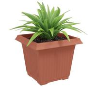 vidaXL Pot de Fleurs Carré 6 pcs Rouge Brique 28,5 x 28,5 x 22 cm, Balcon, Carré, Moderne, Durable, Léger, Solutions idéales pour Votre Espace extérieur, Options Personnalisables et polyvalentes