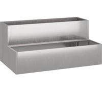 vidaXL Pot de fleurs de jardin argenté 100 x 60 x 45 cm acier inoxydable