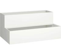 vidaXL Pot de fleurs de jardin Blanc 100 x 60 x 45 cm Acier